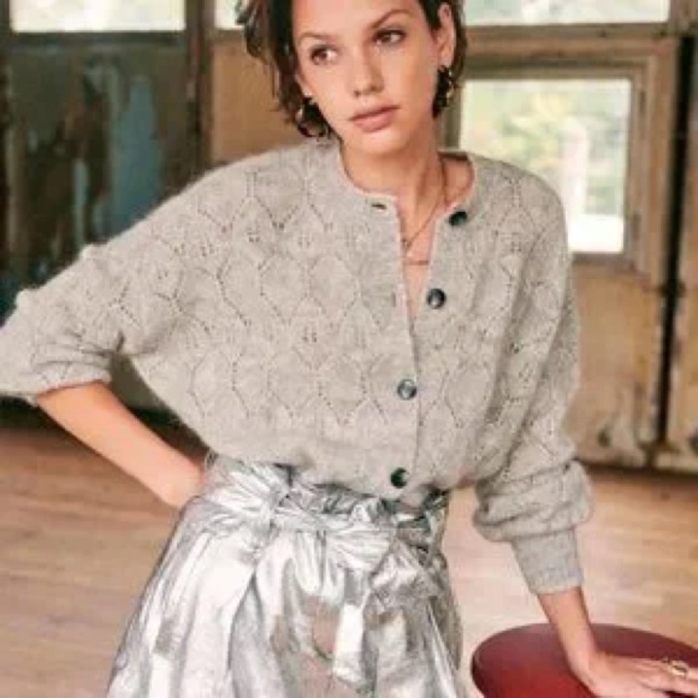 Sezane Phoebe Jumper in Grey Women’s Sweater Size XS Cozy Chic French Style Knit